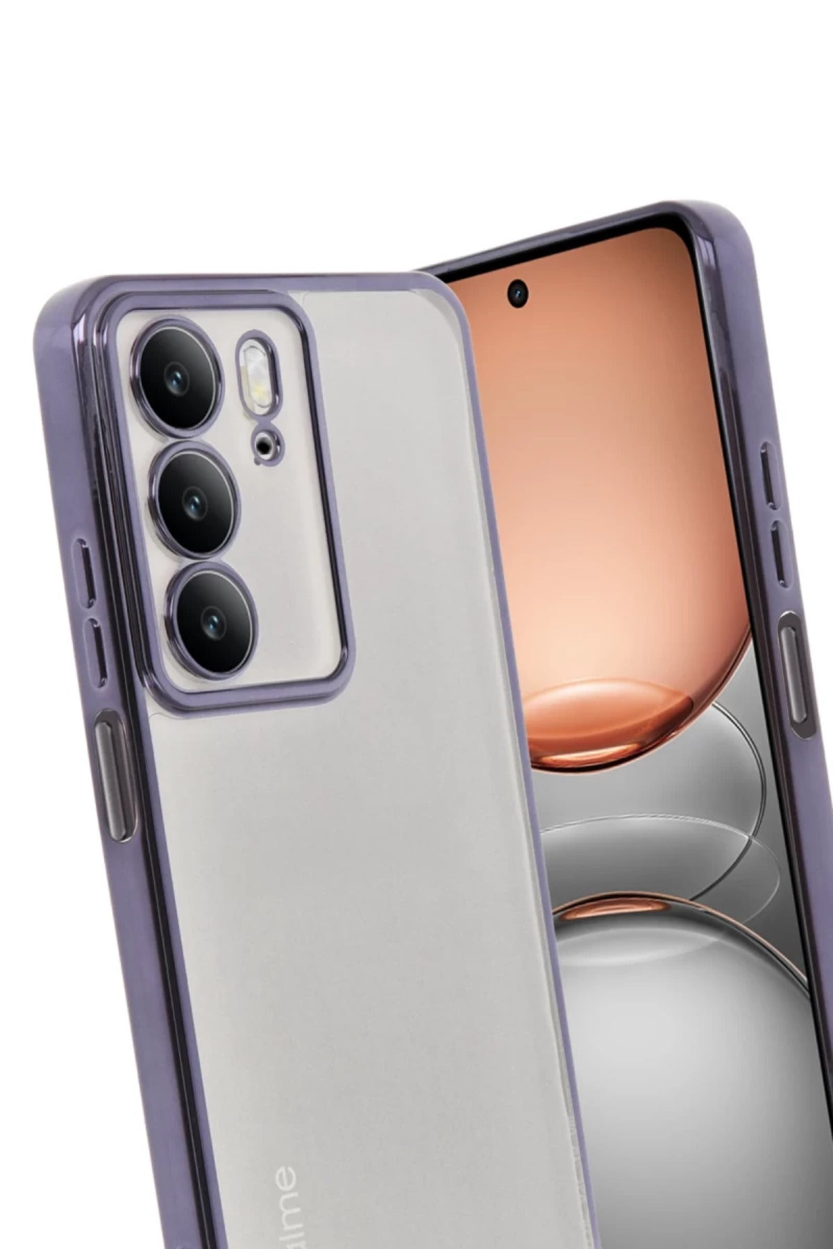 Realme C75 4G Uyumlu Kılıf Lensli Silikon - Mor