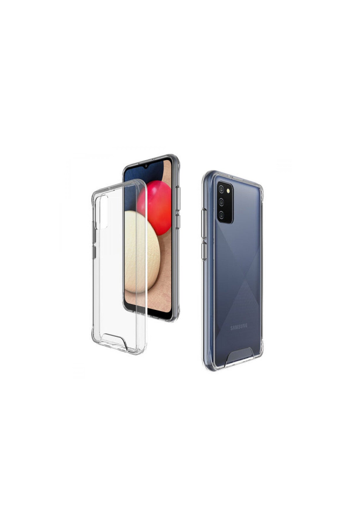 Samsung Galaxy A03S Uyumlu Kılıf Lüx Şeffaf Silikon