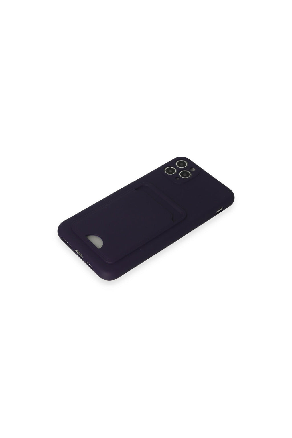 Apple iPhone 11 Pro Max Uyumlu Kılıf Kelvin Kartvizitli Silikon - Derin Mor