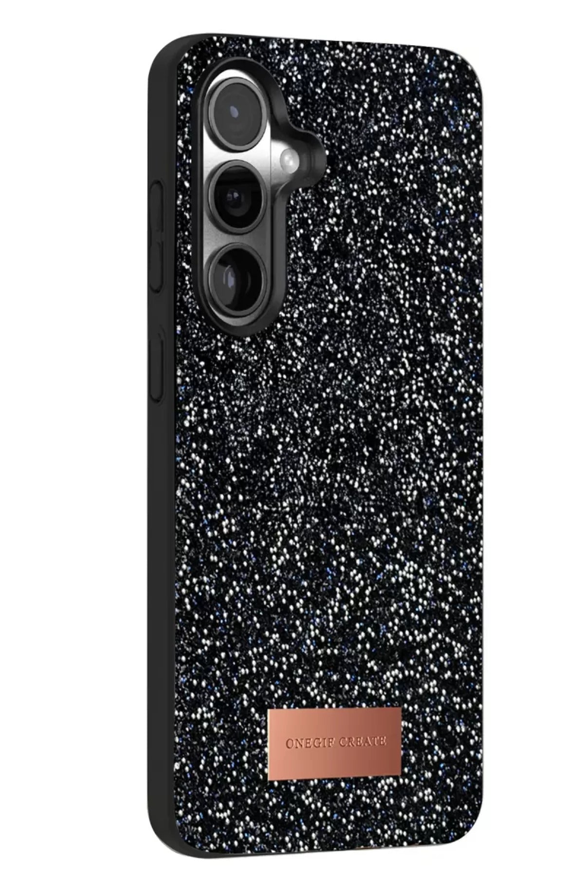 Onegif Samsung Galaxy S24 Plus Uyumlu Bright Simli Kapak - Siyah