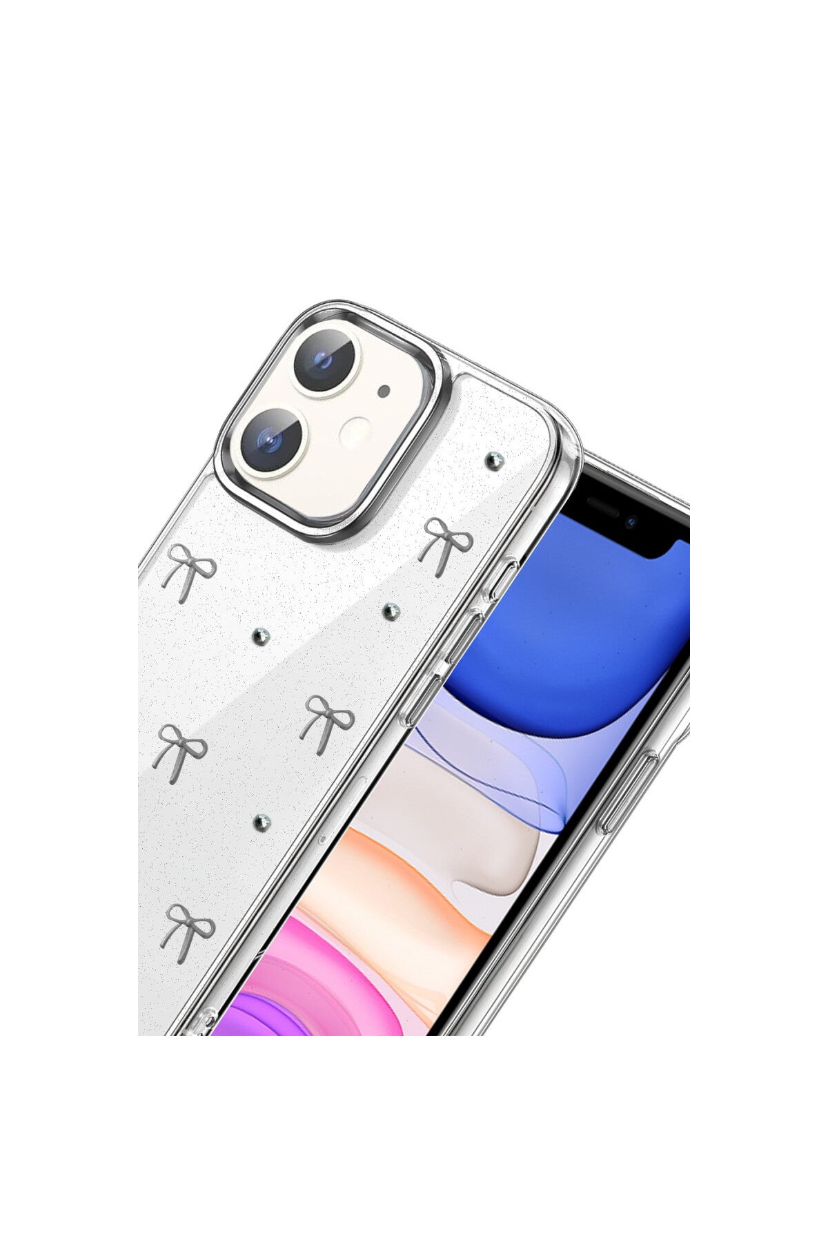 Apple iPhone 12 Uyumlu Fiyonk Desenli Kapak - Desen 5
