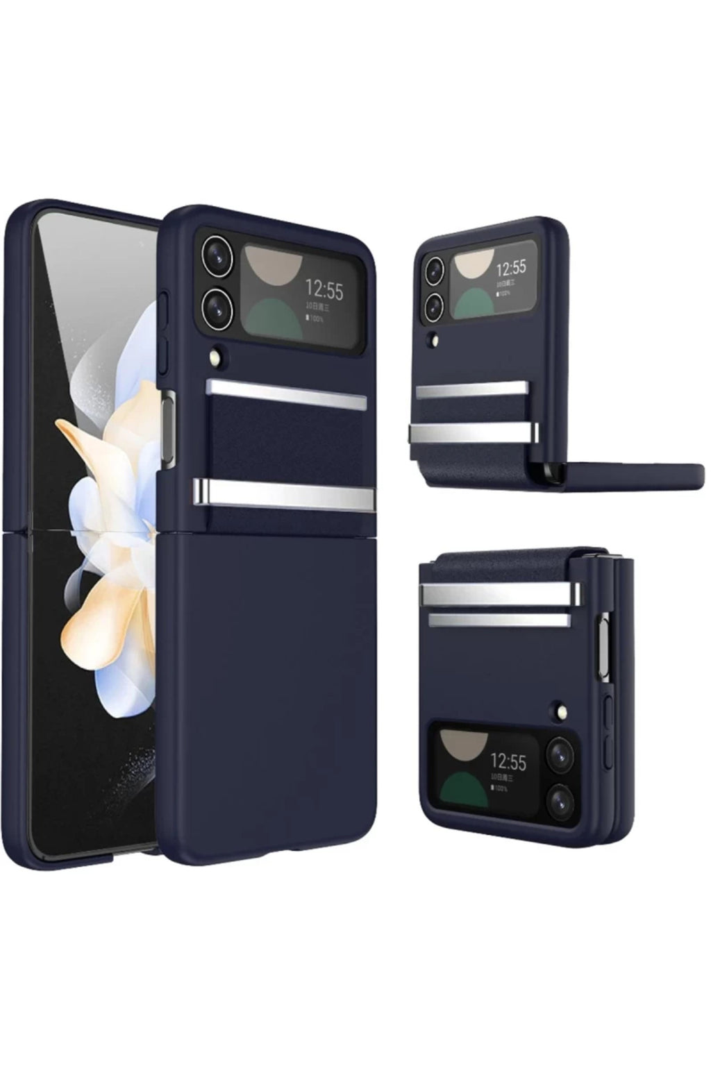 Samsung Galaxy Z Flip 4 Kılıf Belt Flip Kapak - Lacivert