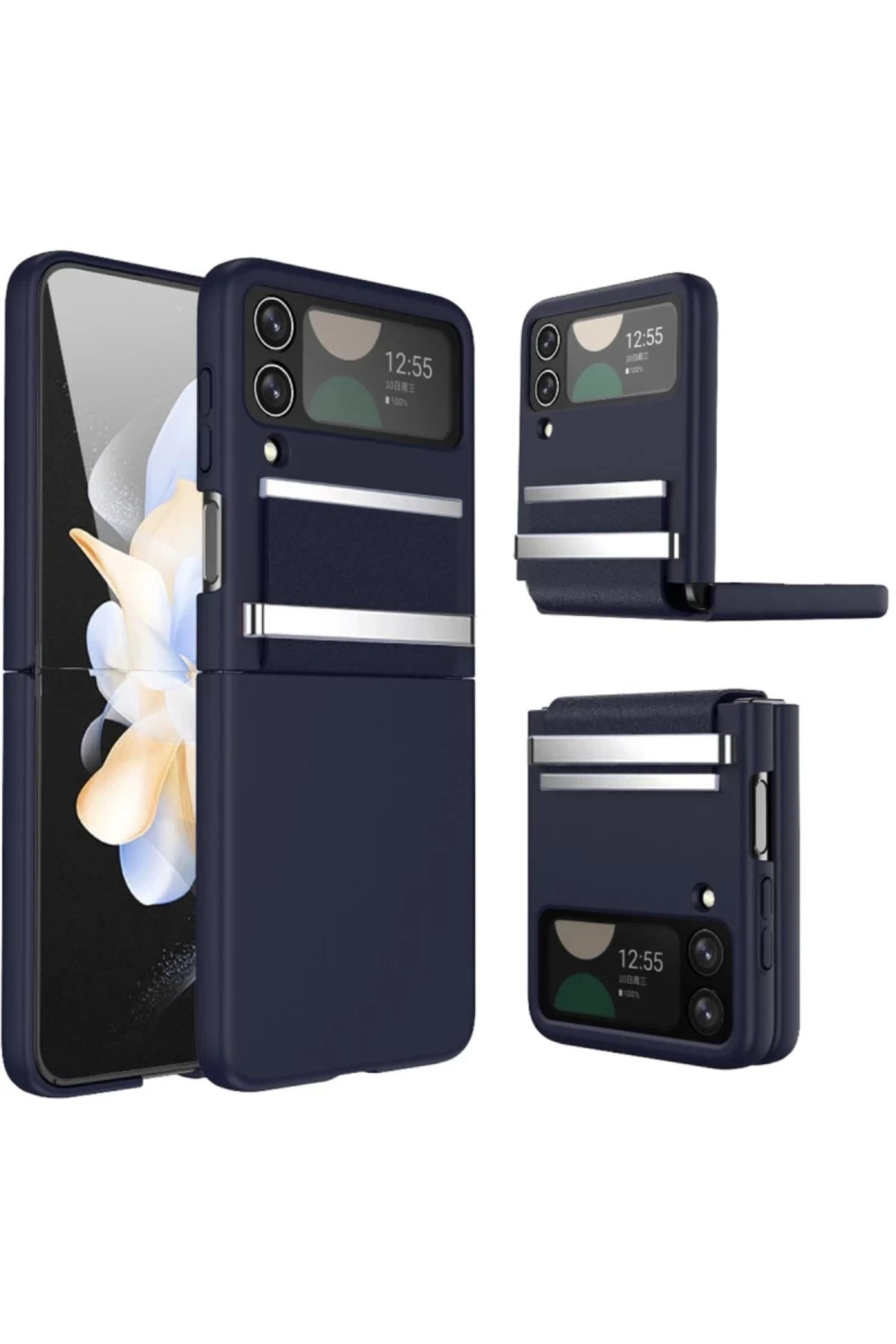 Samsung Galaxy Z Flip 4 Kılıf Belt Flip Kapak - Lacivert