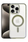 Apple iPhone 15 Pro Max Uyumlu Kılıf Erozi Magsafe Kapak - Gri