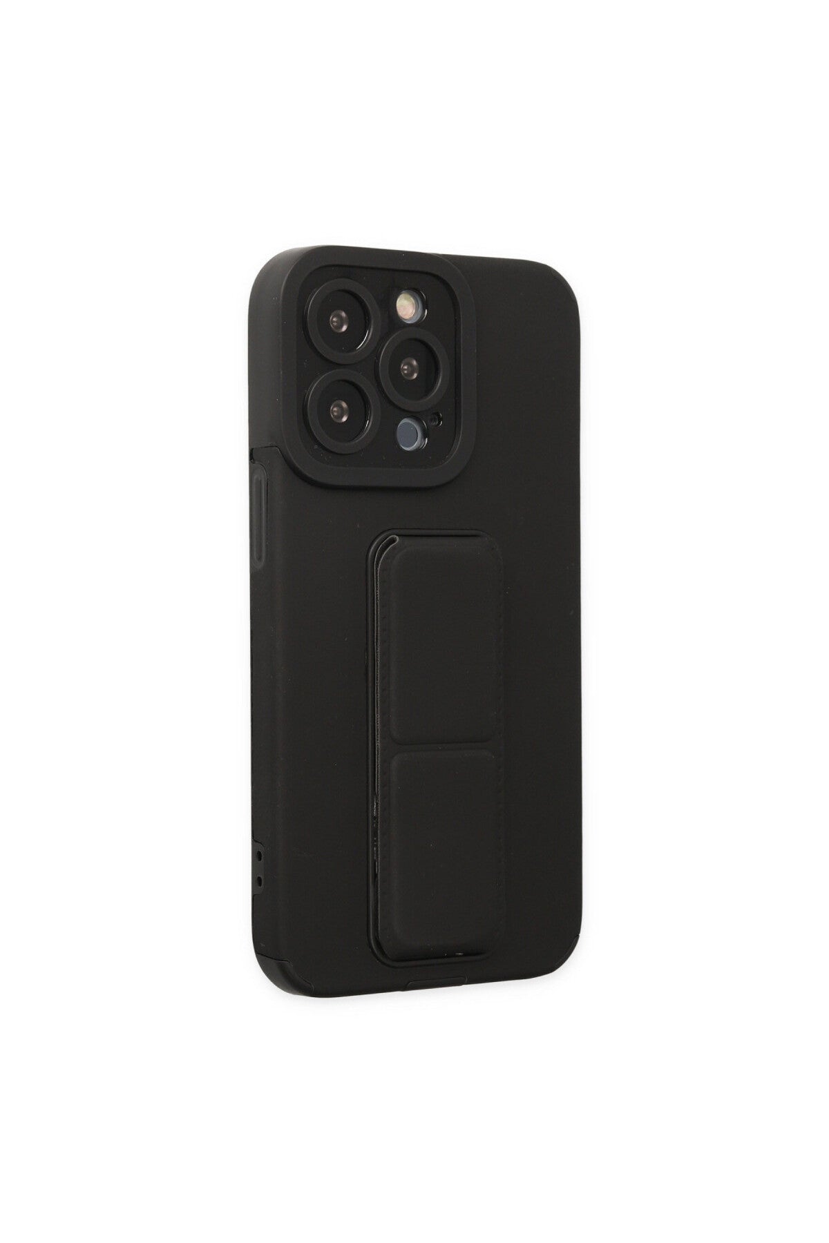 Apple iPhone 13 Pro Max Uyumlu Kılıf Mega Standlı Silikon - Siyah