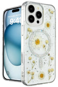 Apple iPhone 16 Pro Uyumlu Kılıf Daisy Simli Magsafe Kapak - Gümüş