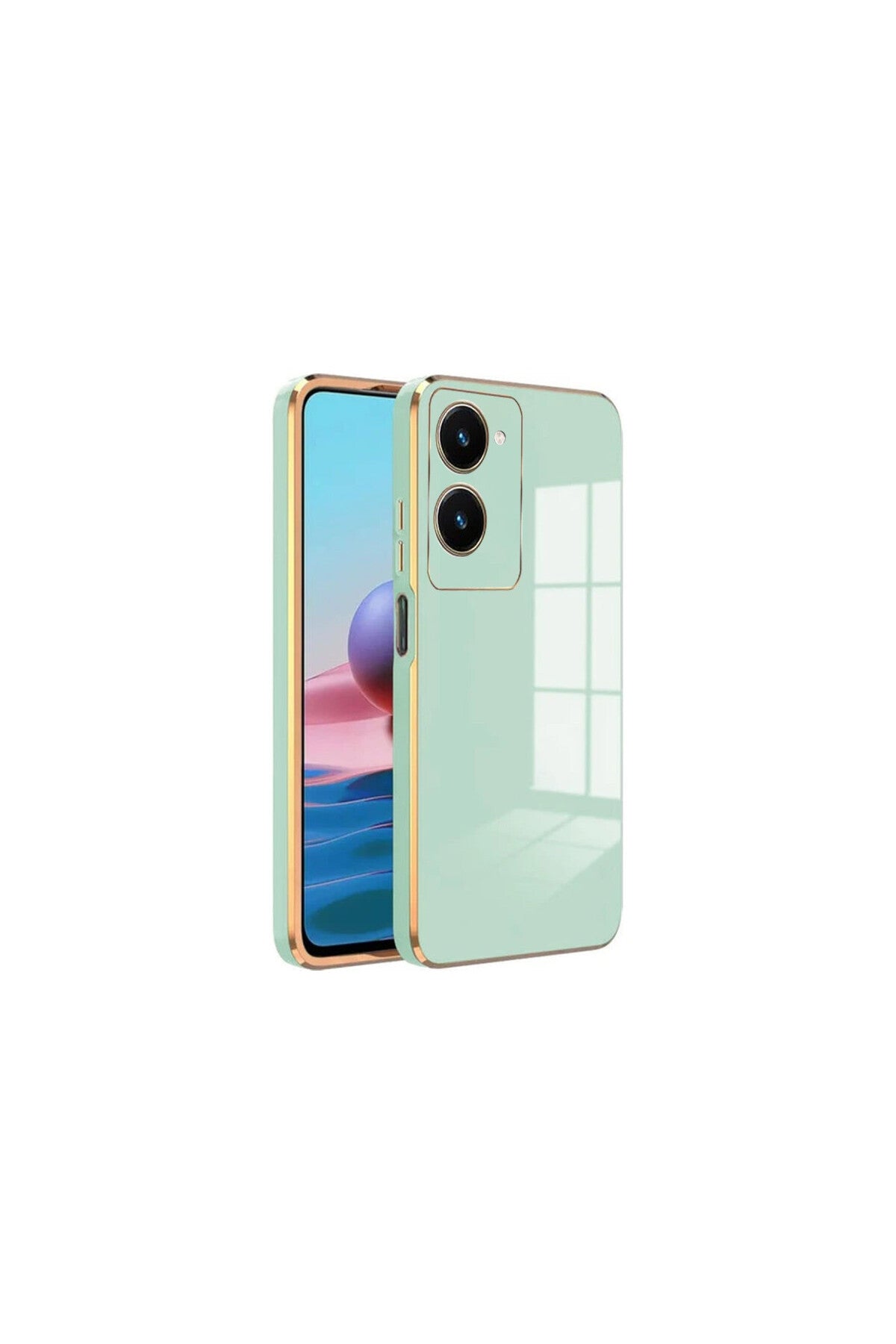 Vivo Y18 Uyumlu Kılıf Volet Silikon - Açık Yeşil