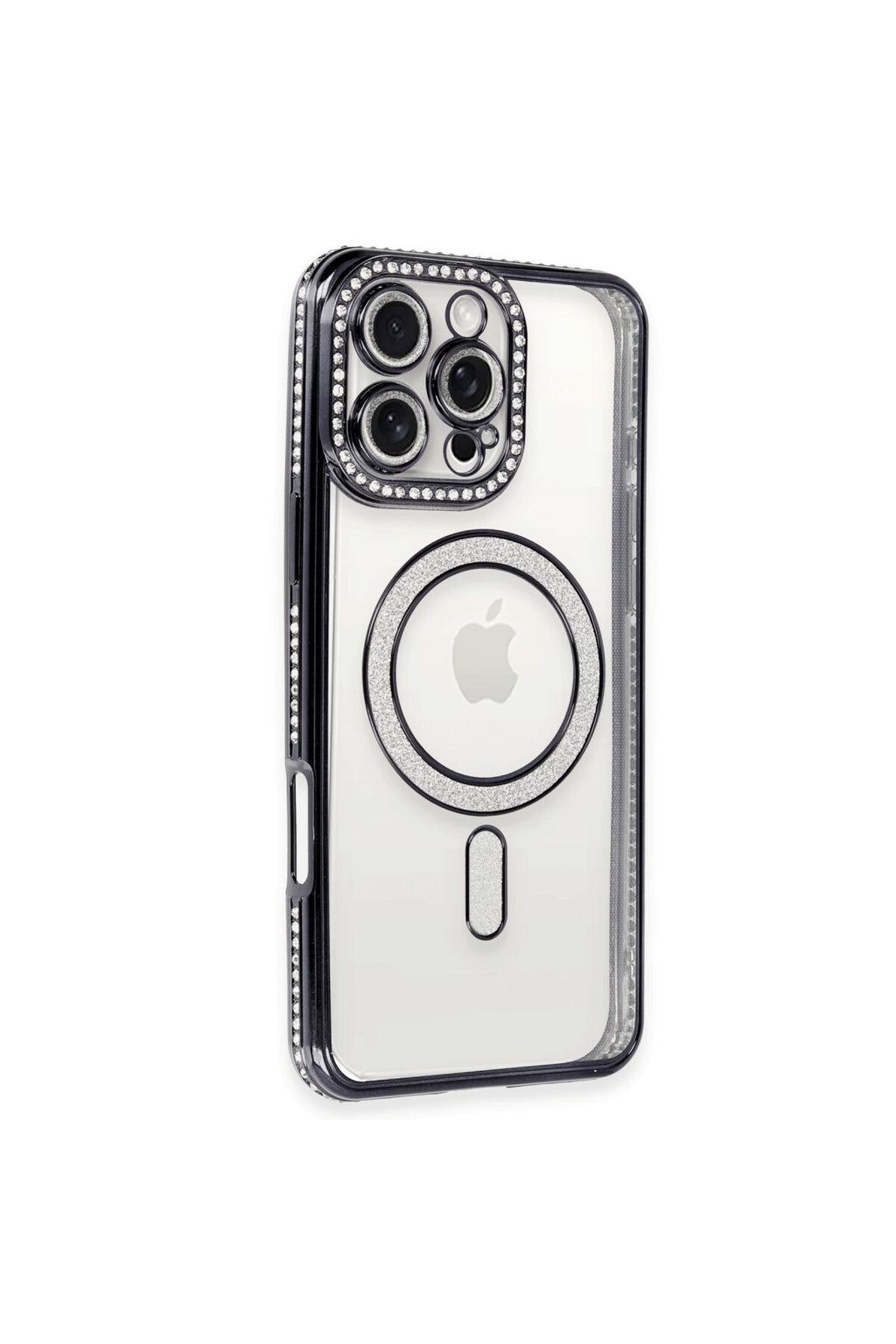 Apple iPhone 16 Pro Max Uyumlu Kılıf Joke Simli Magneticsafe Kılıf - Gri