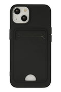 Apple iPhone 14 Plus Uyumlu Kılıf Kelvin Kartvizitli Silikon - Siyah