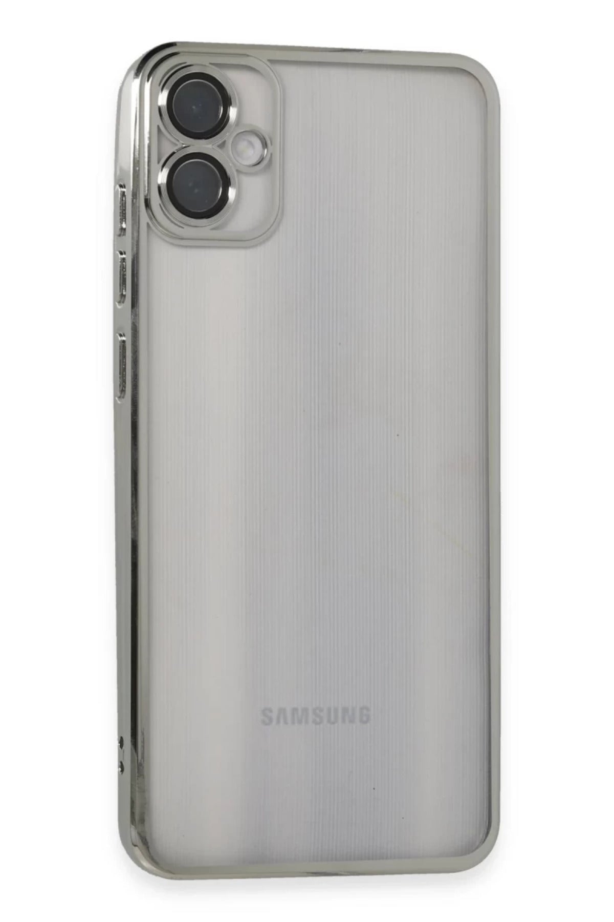 Samsung Galaxy A05 Uyumlu Kılıf Lensli Silikon - Gümüş