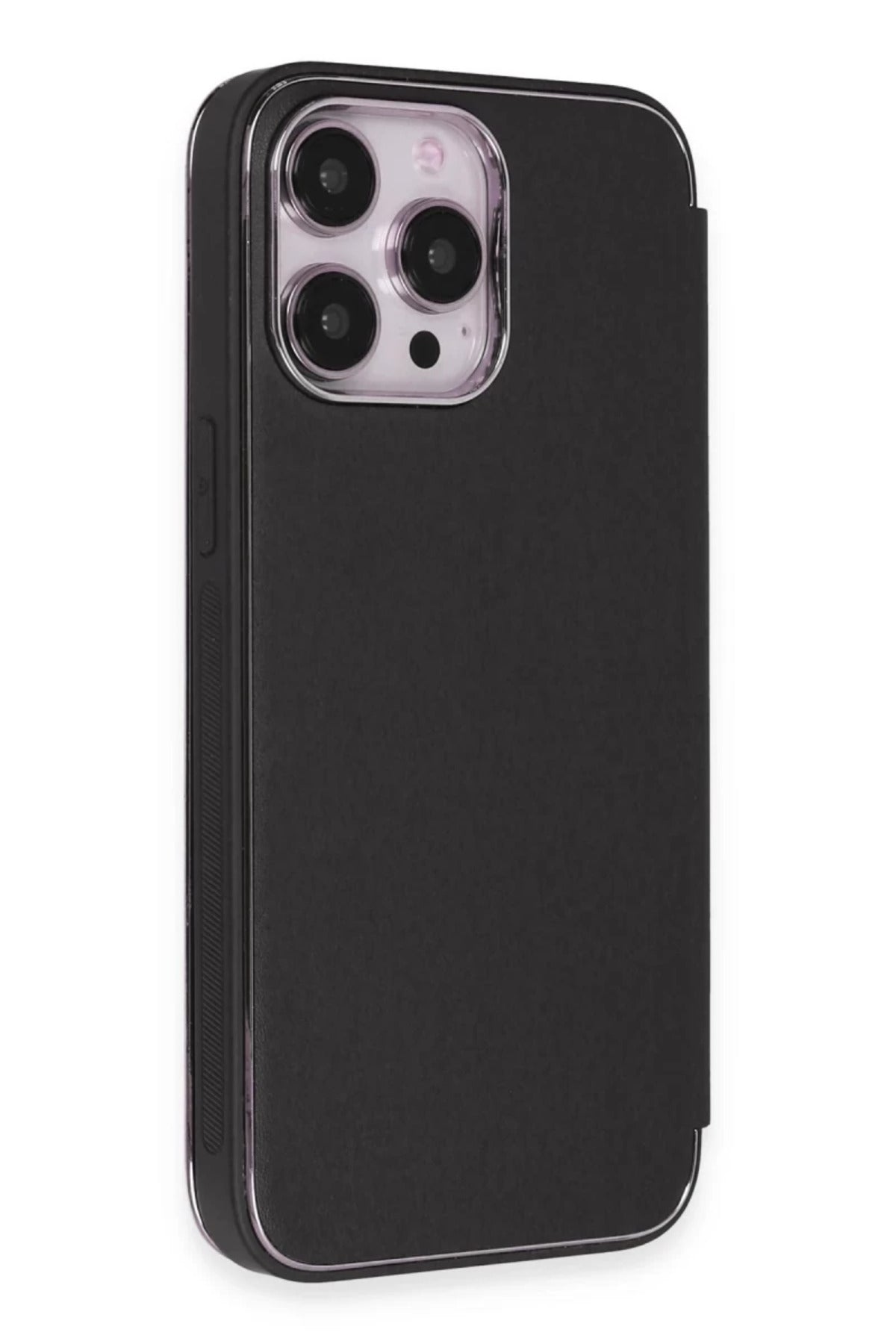 Apple iPhone 13 Pro Uyumlu Kılıf Dolpin Kapaklı - Siyah