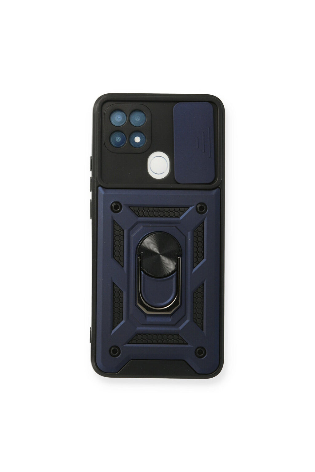 Oppo A15 Uyumlu Kılıf Pars Lens Yüzüklü Silikon - Lacivert