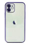 Apple iPhone 12 Uyumlu Kılıf Lensli Silikon - Mor