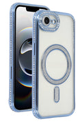 Apple iPhone 16E Uyumlu Joke Simli Magneticsafe Kılıf - Mavi
