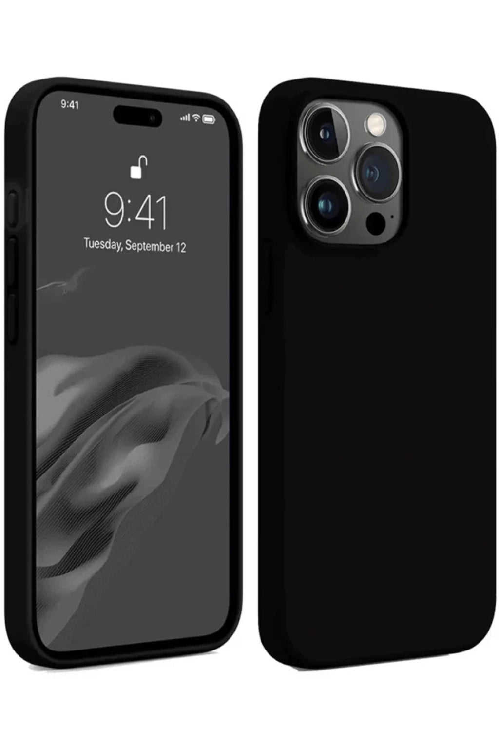 Apple iPhone 15 Pro Uyumlu Kılıf First Silikon - Siyah