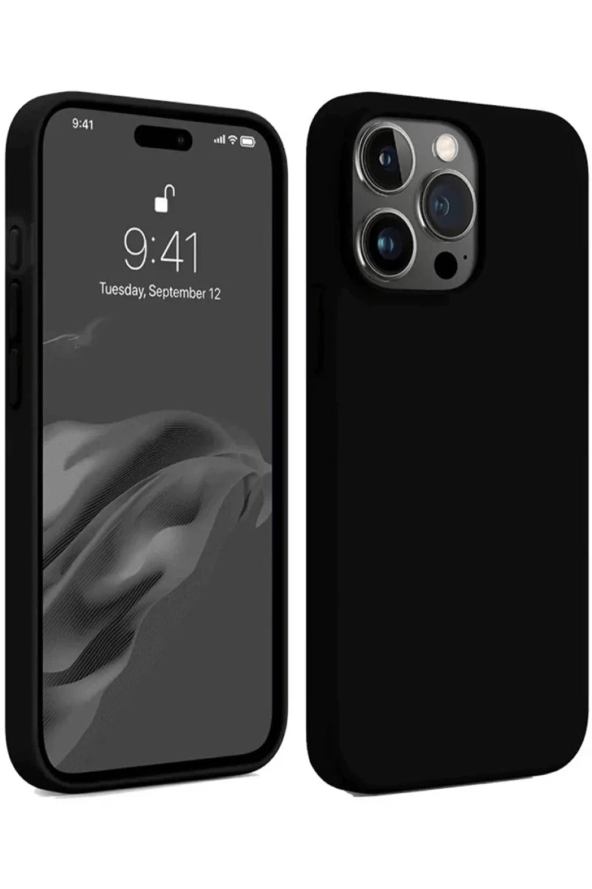 Apple iPhone 15 Pro Uyumlu Kılıf First Silikon - Siyah