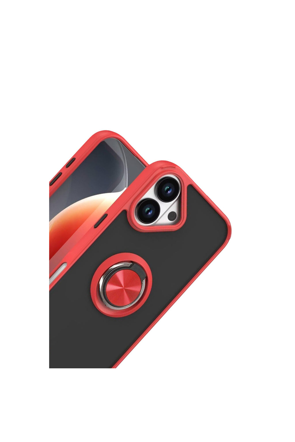 Apple iPhone 17 Uyumlu Montreal Yüzüklü Silikon Kapak - Kırmızı