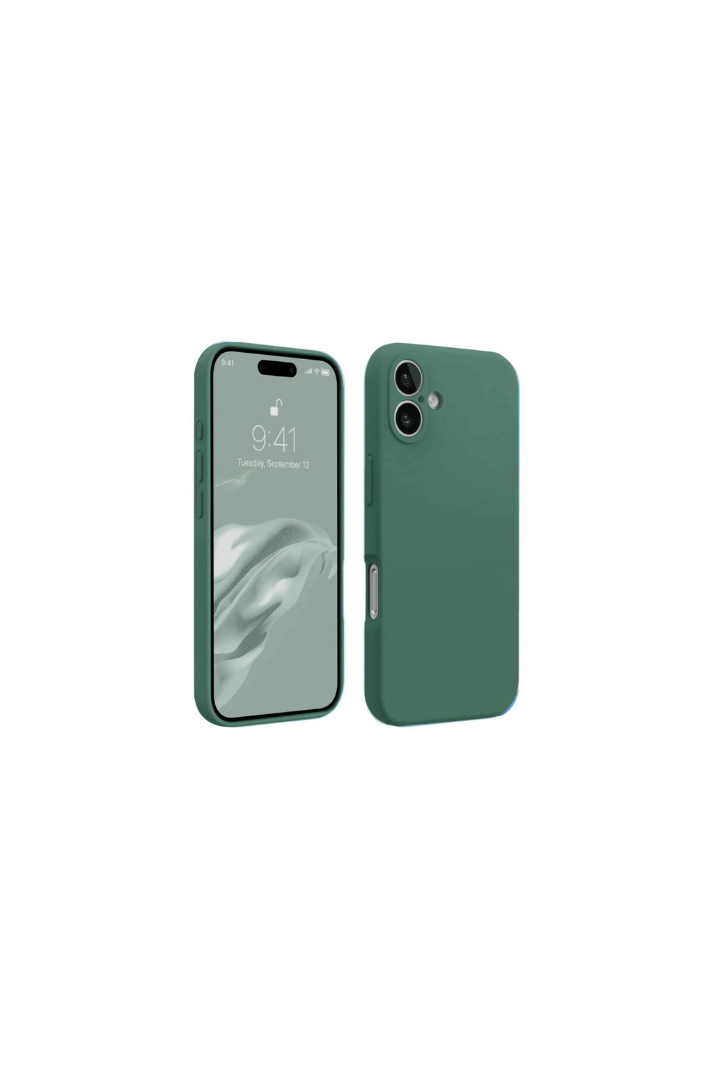Apple iPhone 16 Plus Uyumlu Kılıf First Silikon - Koyu Yeşil