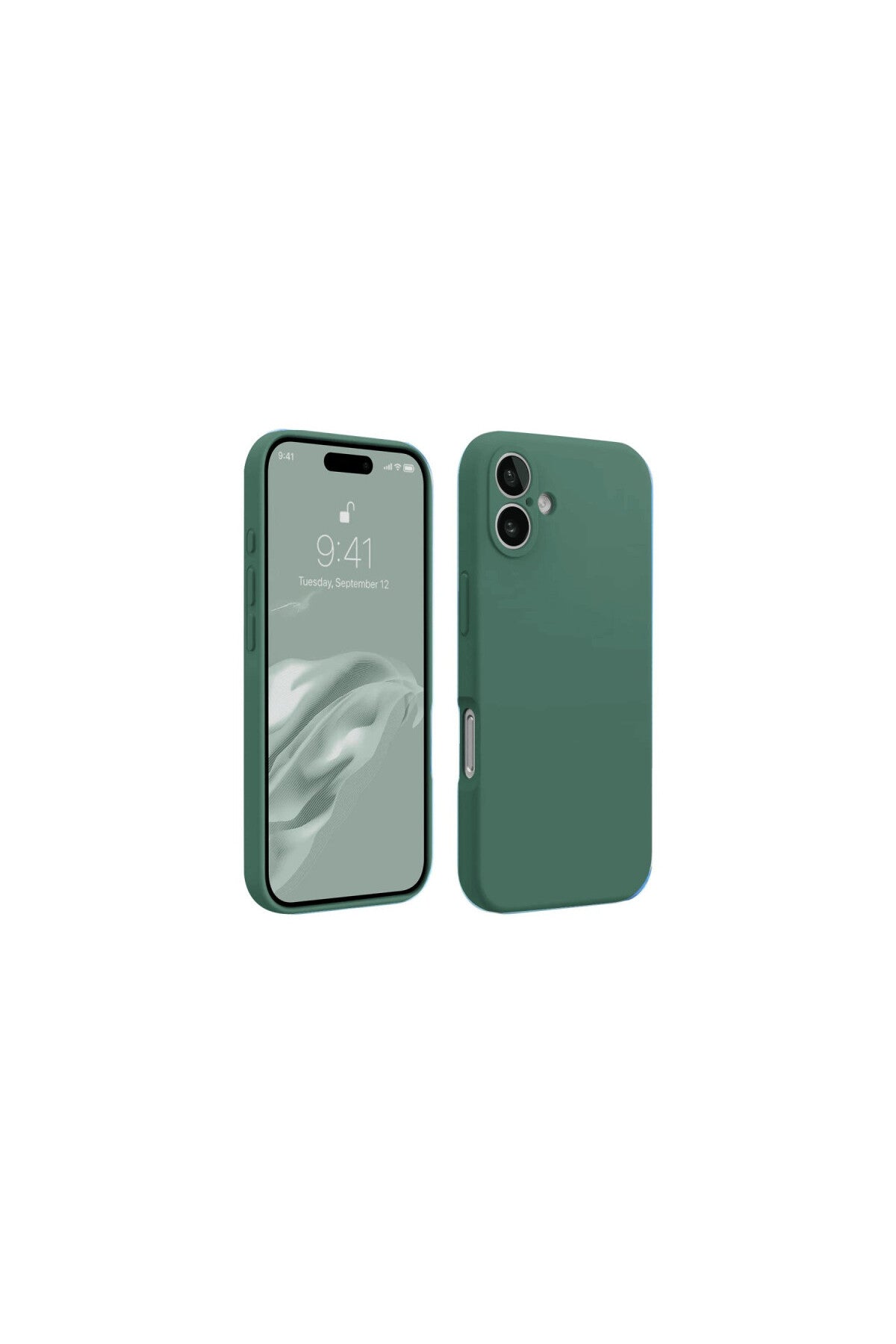 Apple iPhone 16 Plus Uyumlu Kılıf First Silikon - Koyu Yeşil