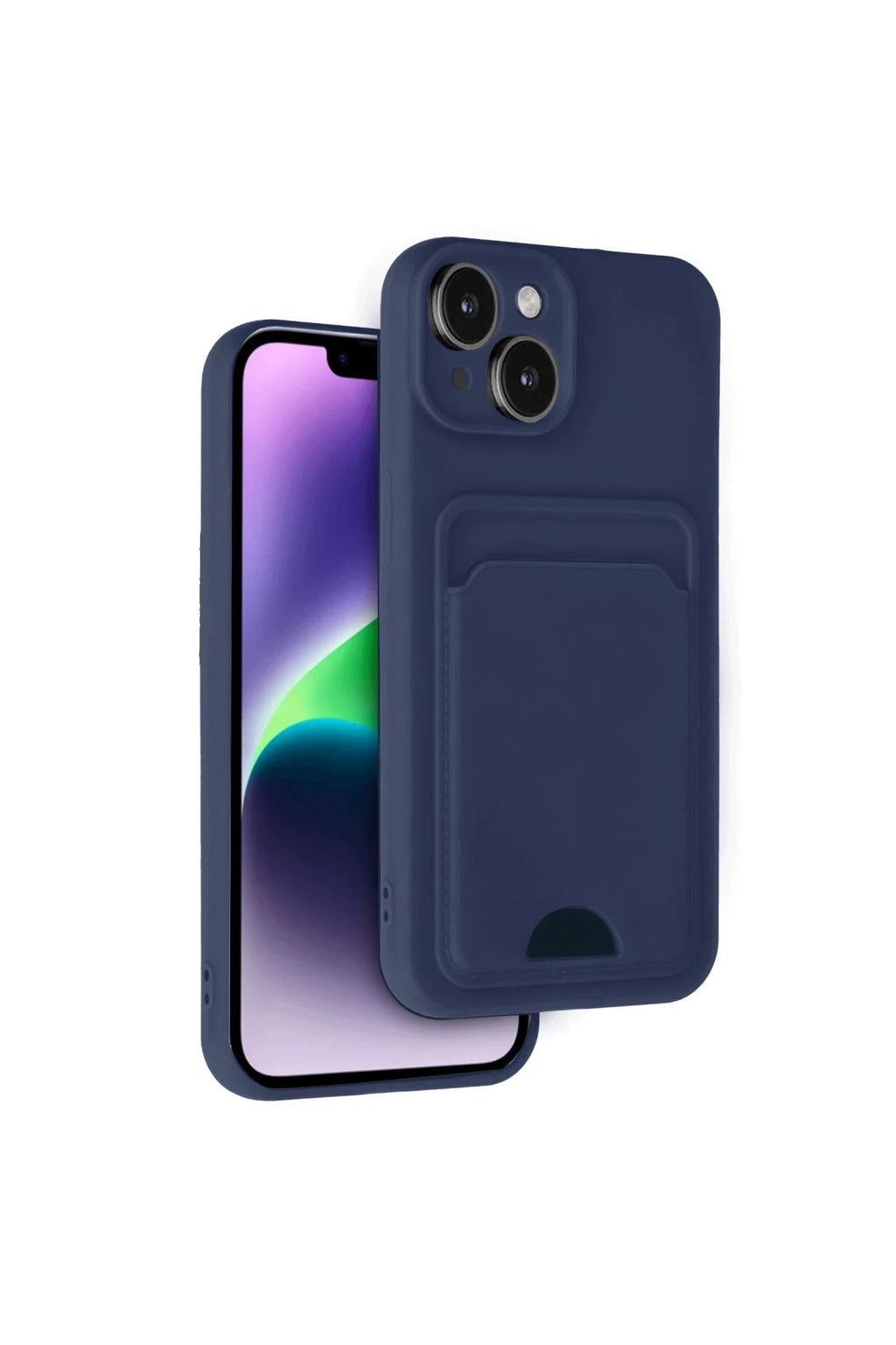 Apple iPhone 14 Uyumlu Kılıf Kelvin Kartvizitli Silikon - Lacivert