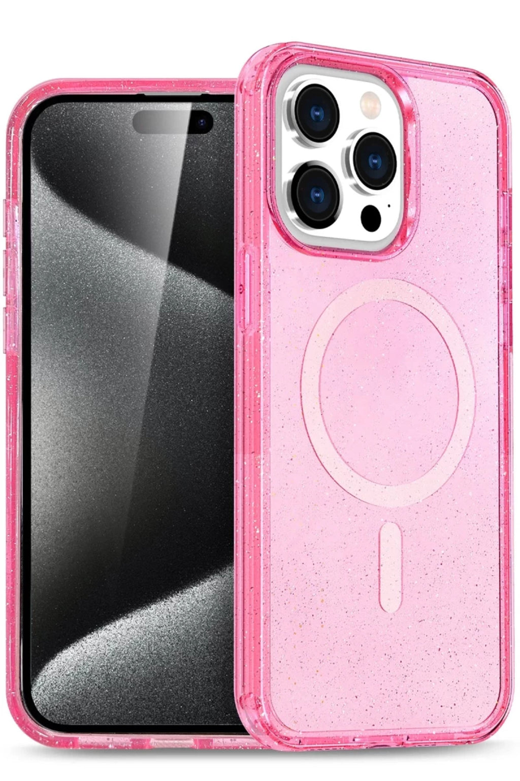 Apple iPhone 15 Pro Max Uyumlu Kılıf Star Magsafe Kapak - Pembe