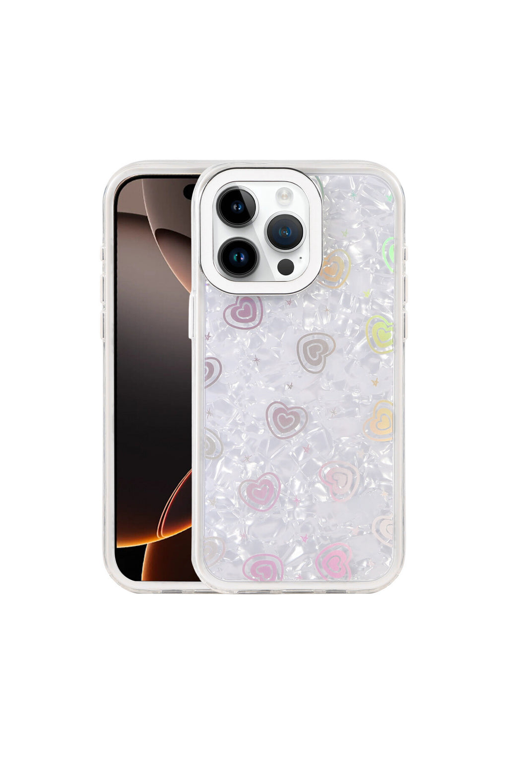 Apple iPhone 15 Pro Max Uyumlu Lumi Desenli Kapak - Beyaz