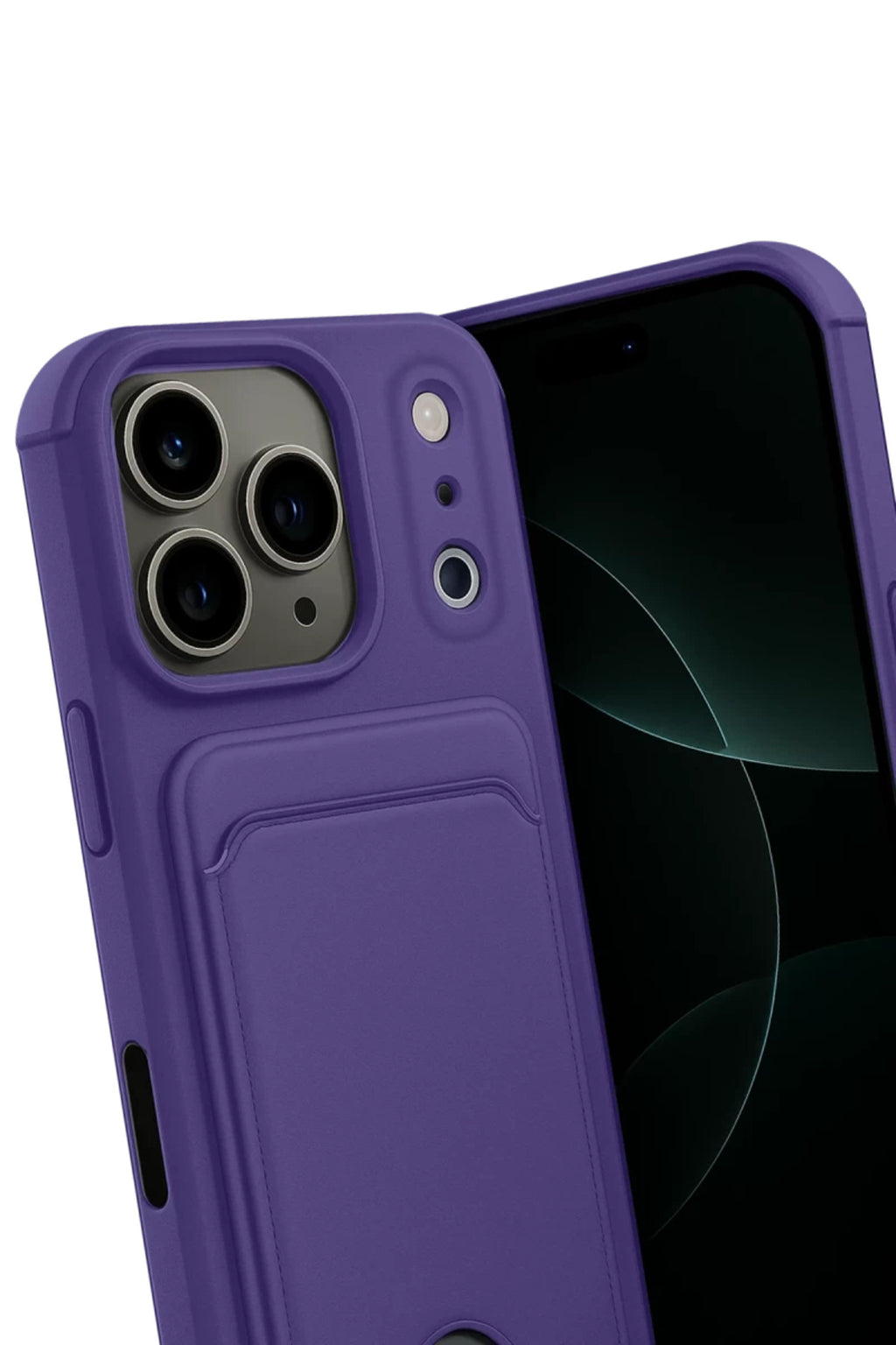 Apple iPhone 17 Pro Uyumlu Kelvin Kartvizitli Silikon - Derin Mor