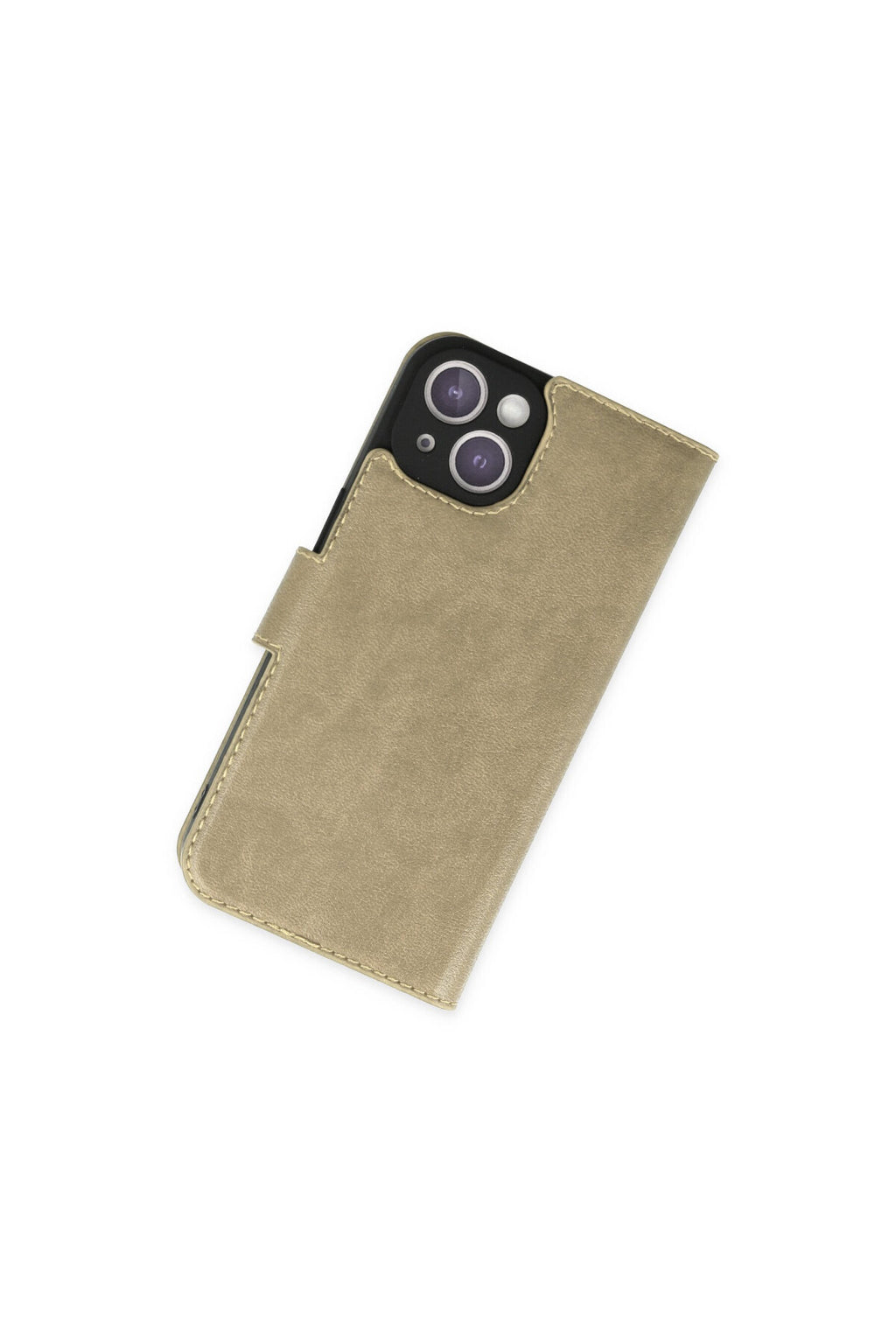 Apple iPhone 14 Plus Uyumlu Kılıf Trend S Plus Kapaklı Kılıf - Gold