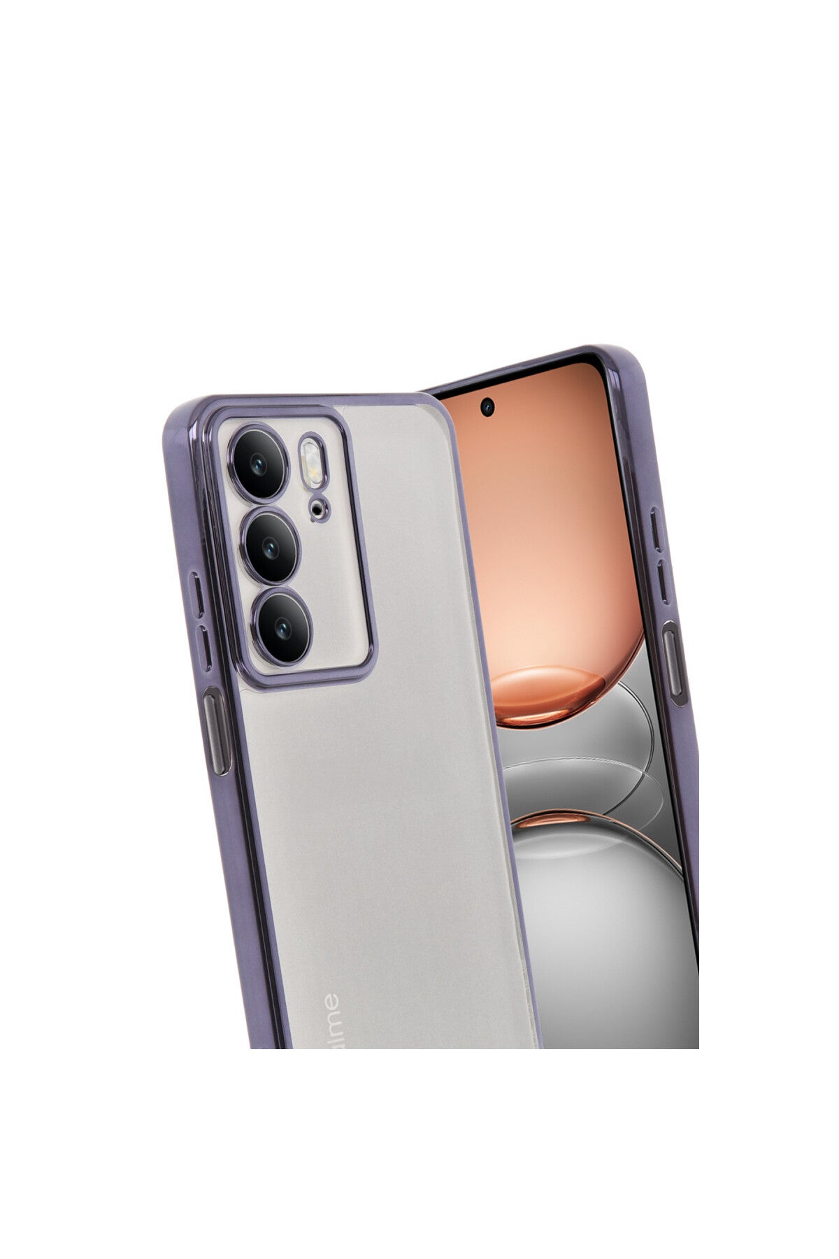 Realme C75 4G Uyumlu Kılıf Lensli Silikon - Mor