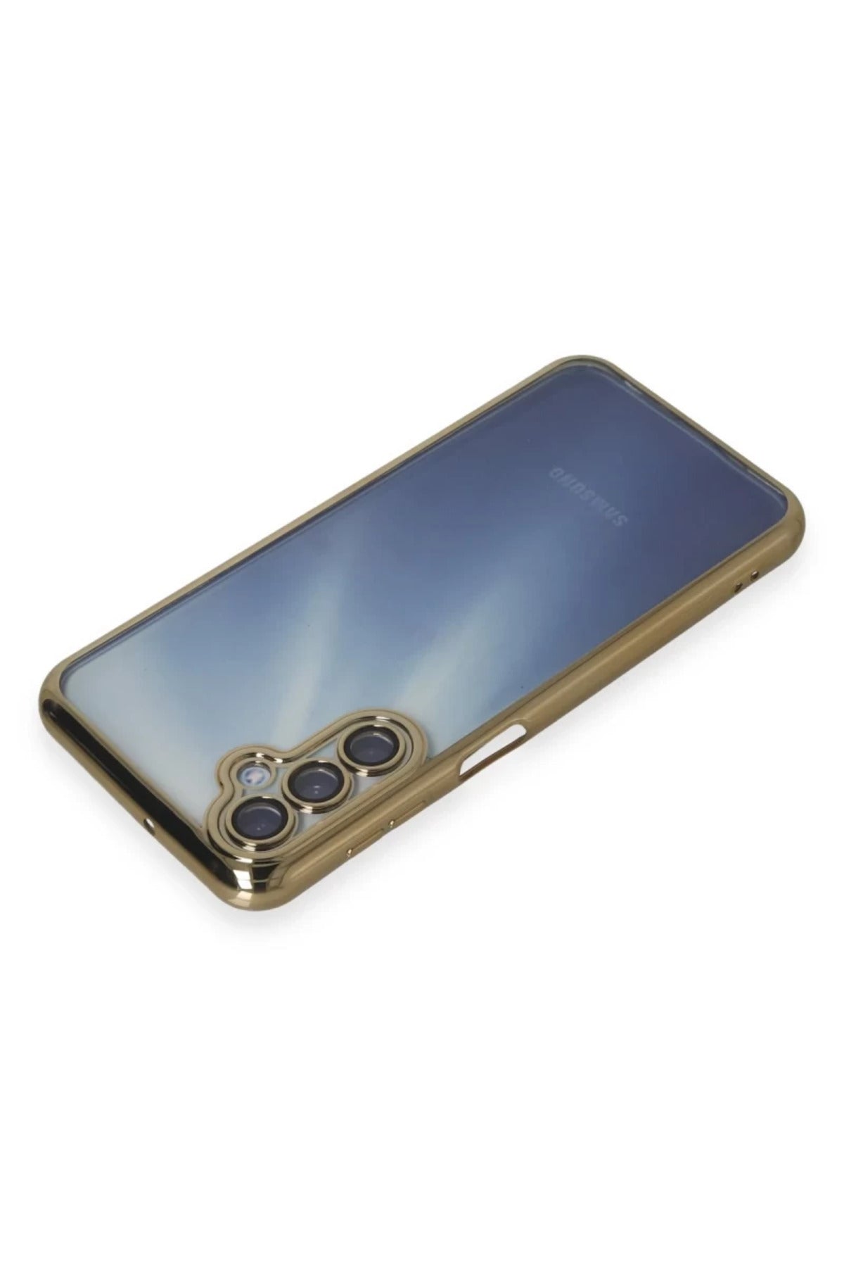 Samsung Galaxy A35 5G Uyumlu Kılıf Lensli Silikon - Gold