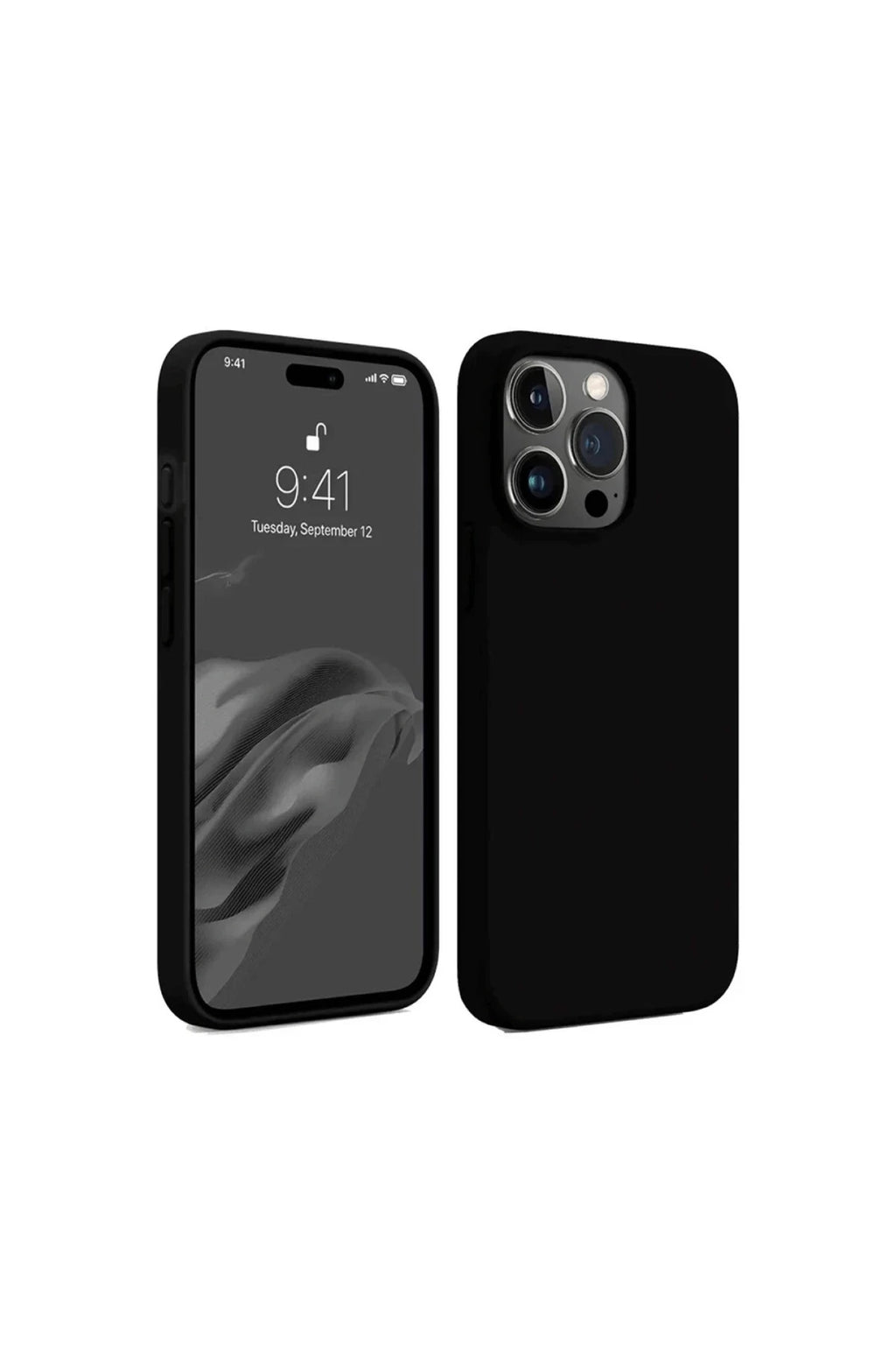 Apple iPhone 15 Pro Max Uyumlu Kılıf First Silikon - Siyah