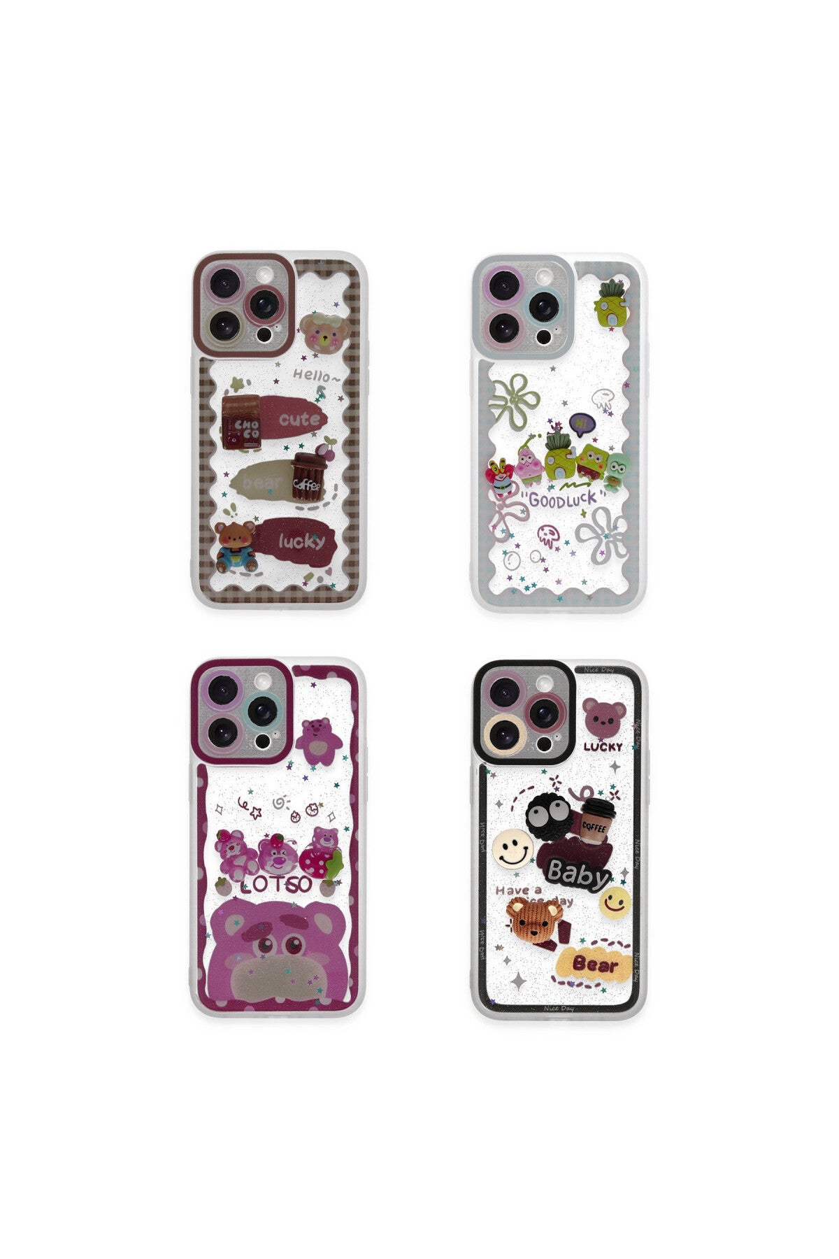 Apple iPhone 14 Pro Uyumlu Kılıf Sweet Desenli Silikon Kapak - Pembe