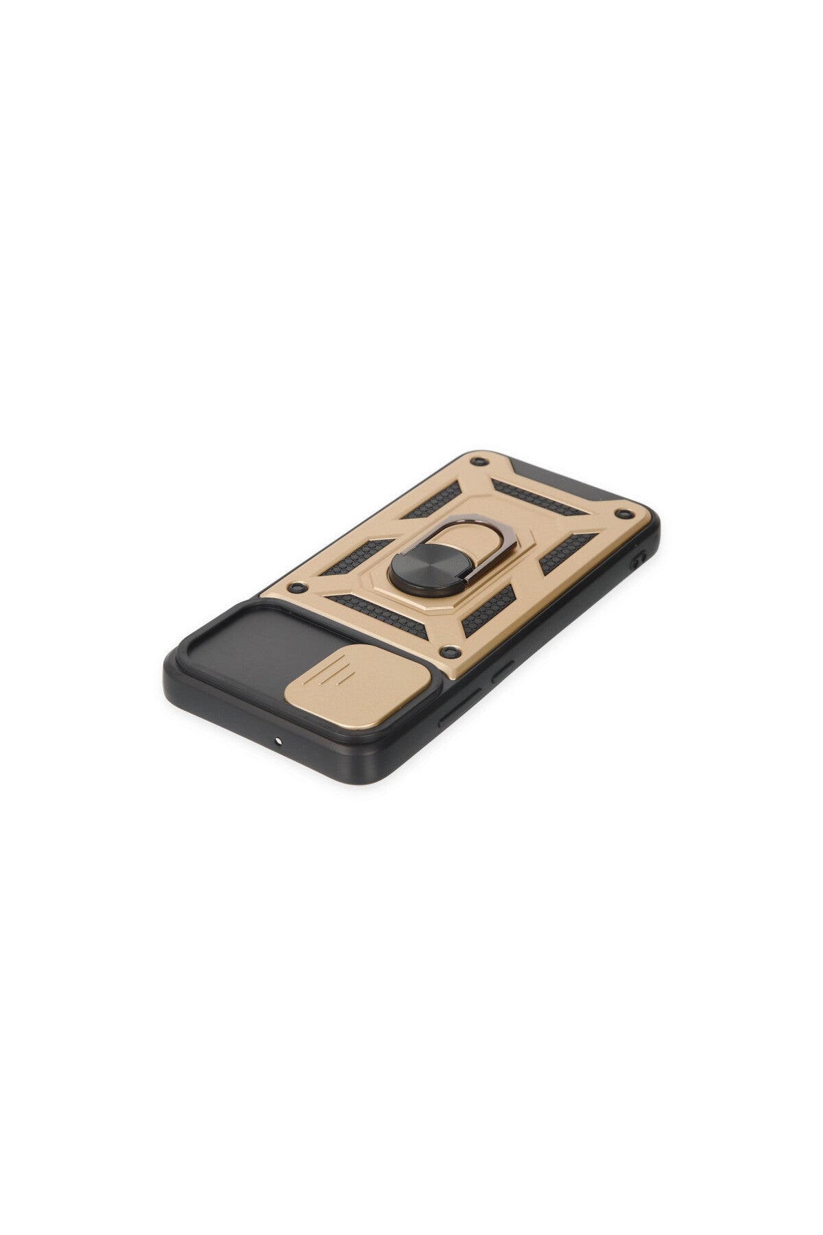 Samsung Galaxy A03 Uyumlu Kılıf Pars Lens Yüzüklü Silikon - Gold