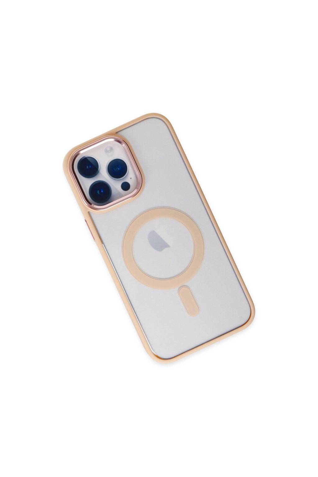 Apple iPhone 14 Pro Uyumlu Kılıf Room Magneticsafe Silikon - Pudra