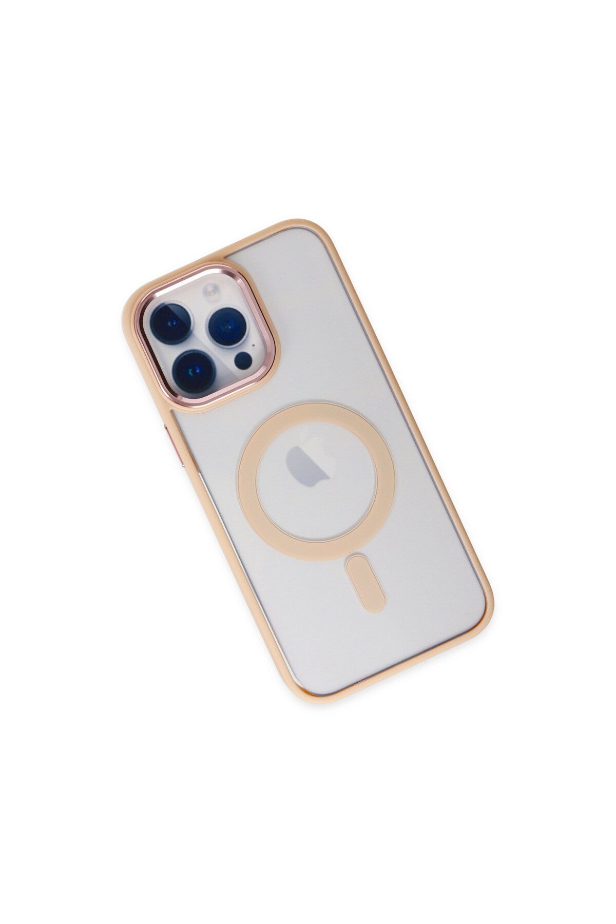 Apple iPhone 14 Pro Uyumlu Kılıf Room Magneticsafe Silikon - Pudra
