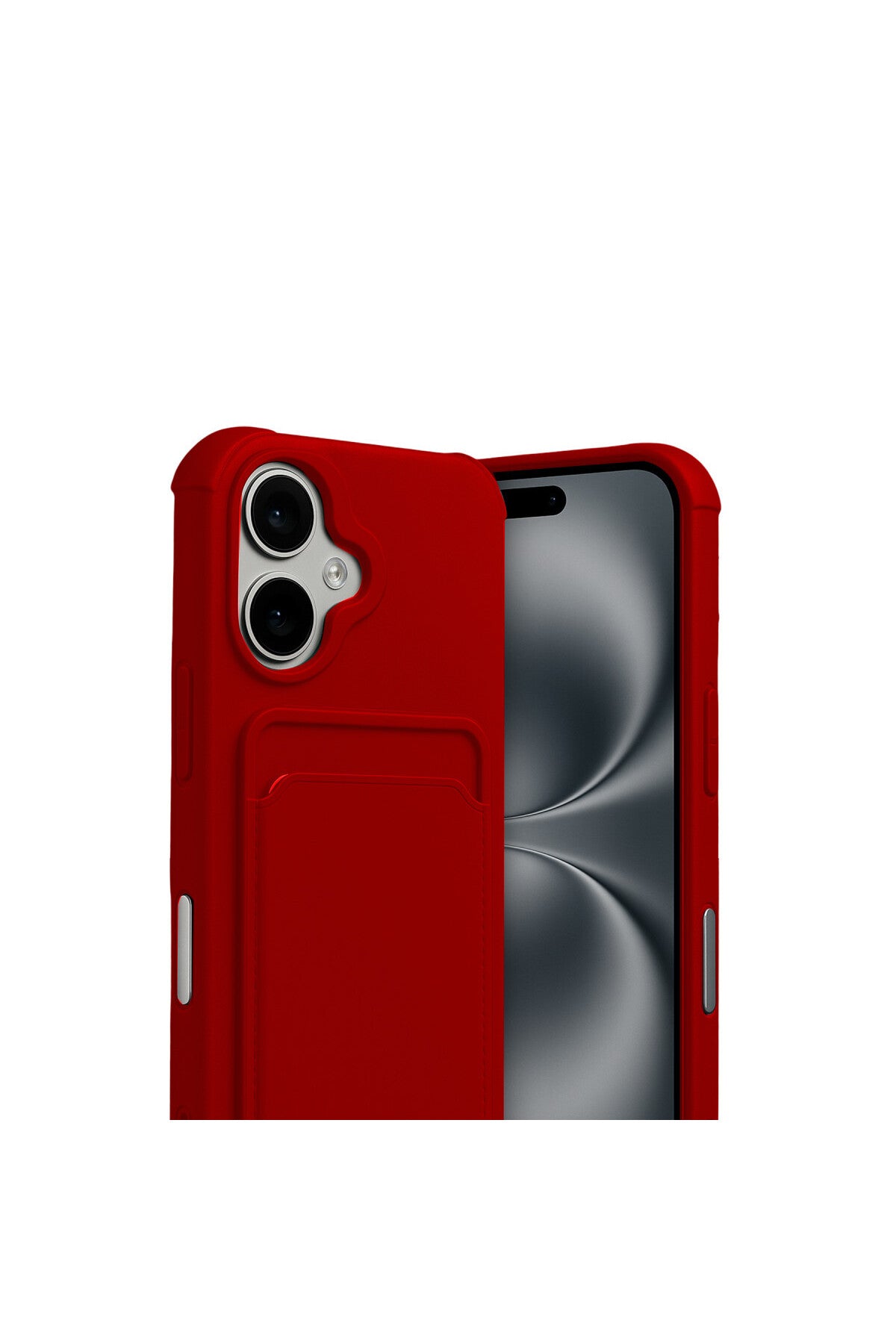Apple iPhone 17 Uyumlu Kelvin Kartvizitli Silikon - Kırmızı
