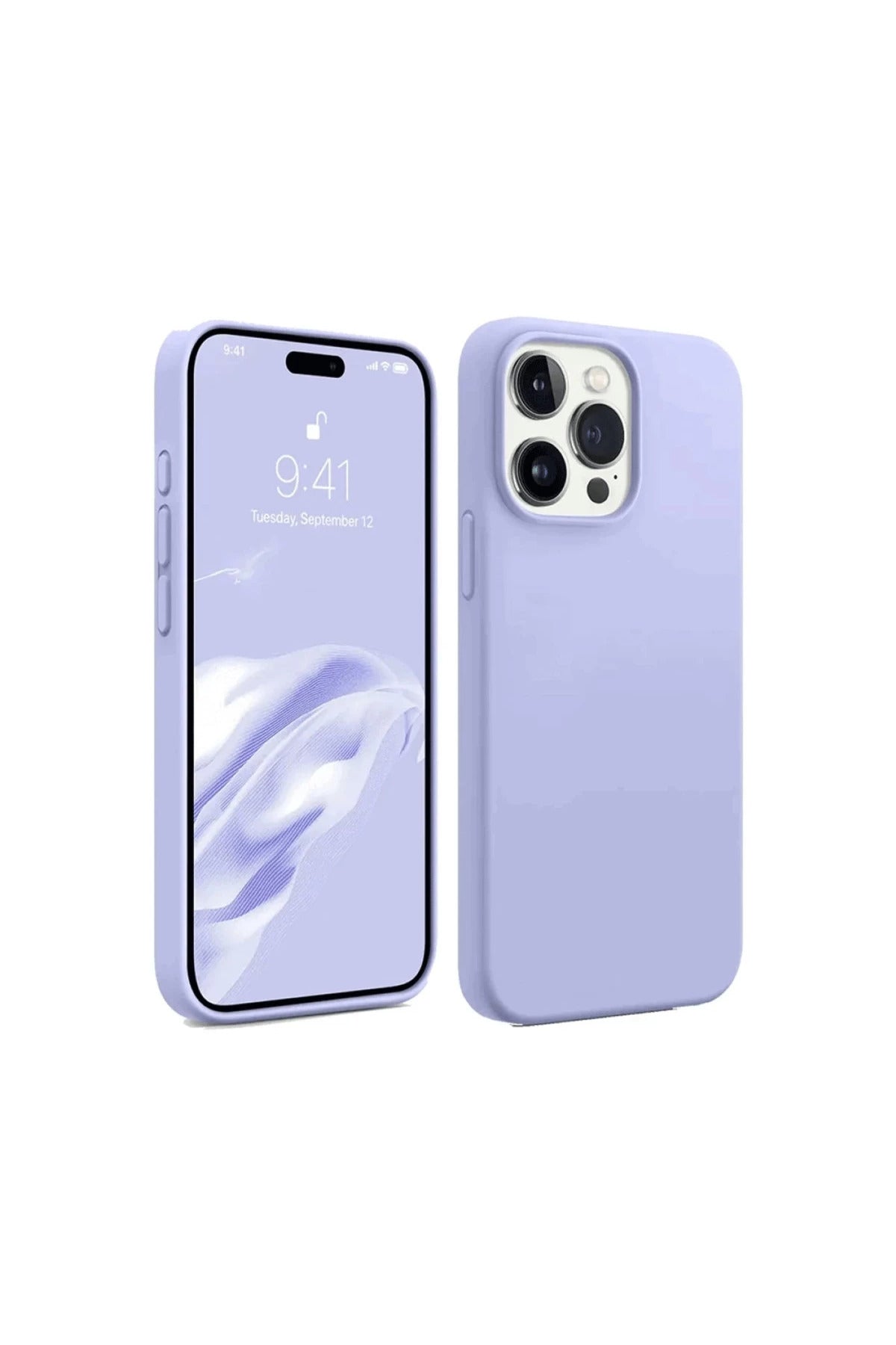 Apple iPhone 15 Pro Uyumlu Kılıf First Silikon - Lila