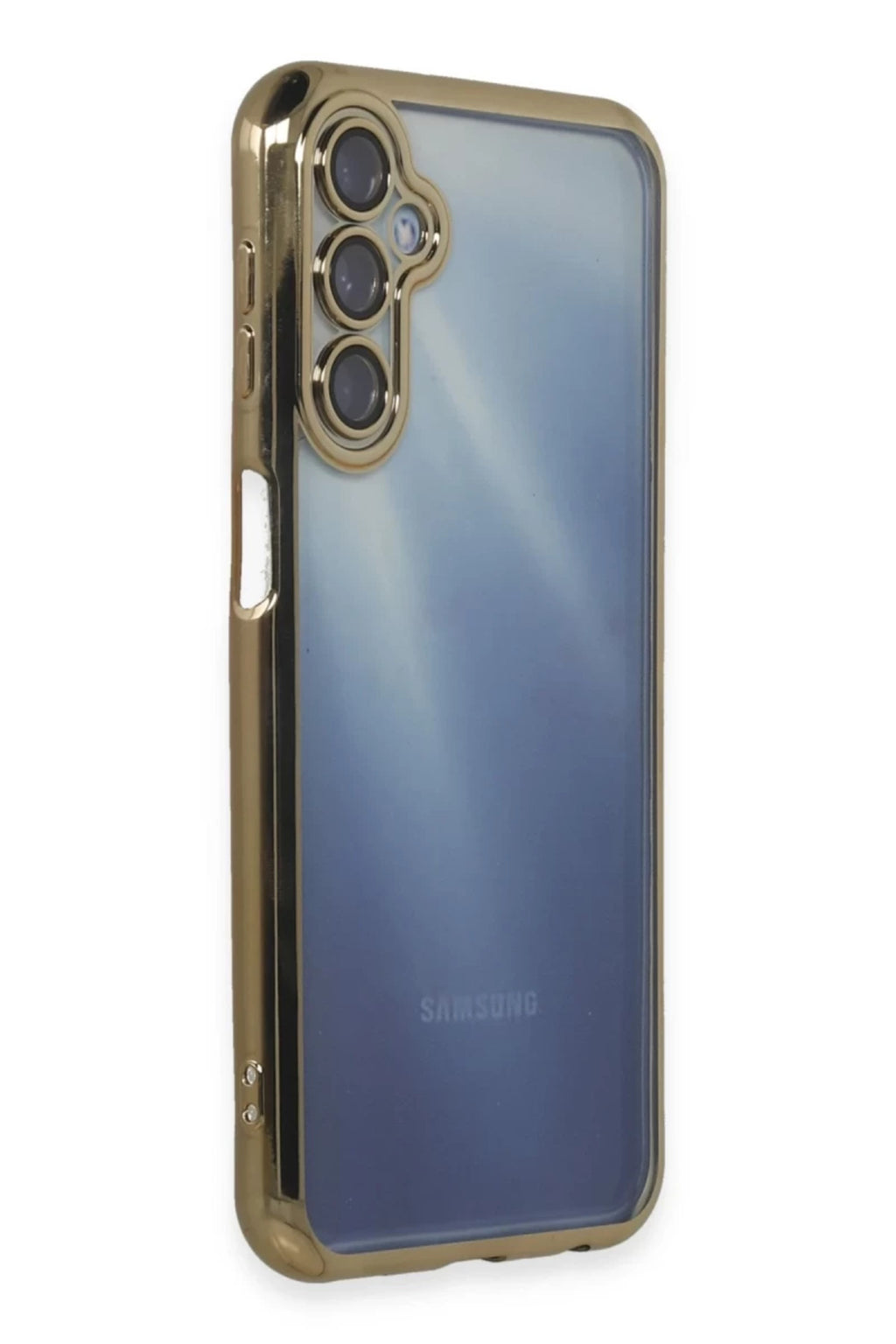 Samsung Galaxy A25 5G Uyumlu Kılıf Lensli Silikon - Gold