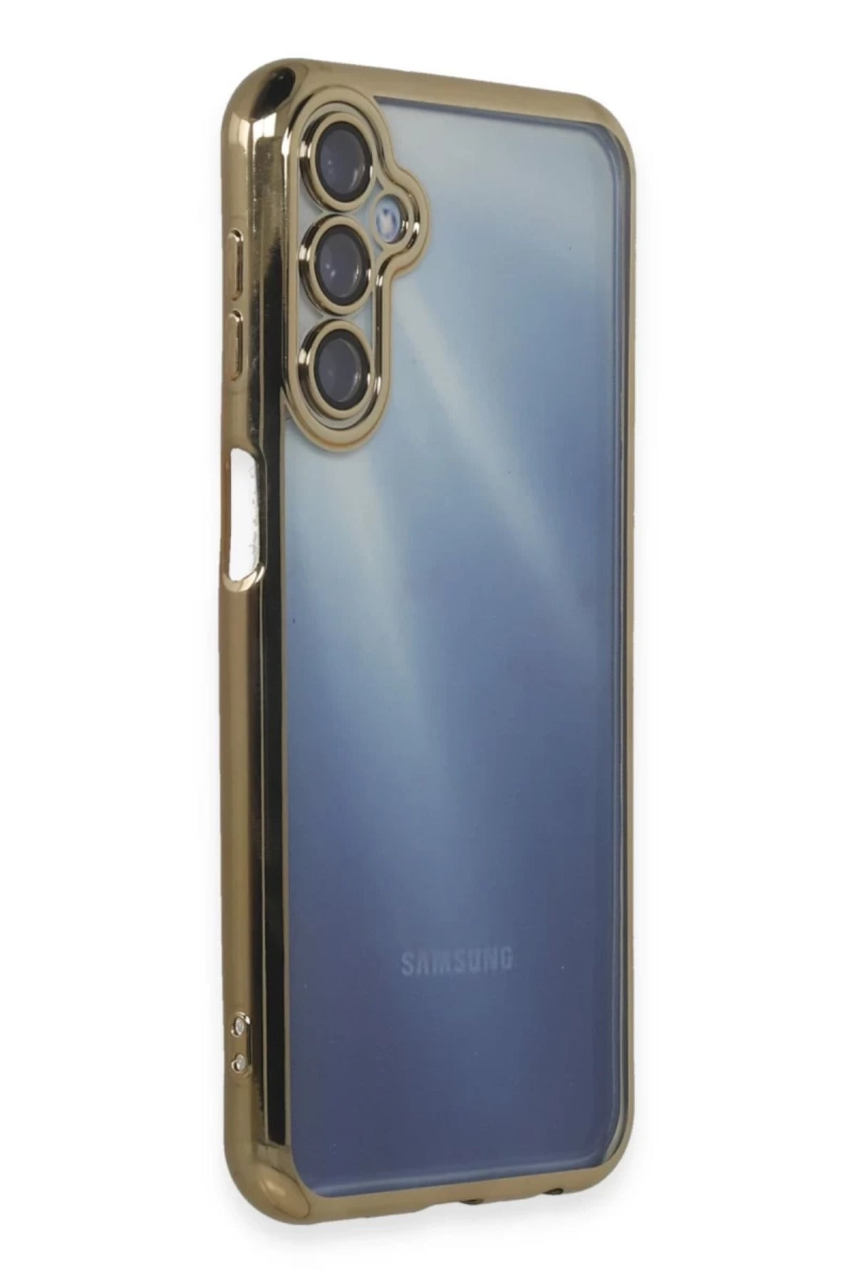 Samsung Galaxy A25 5G Uyumlu Kılıf Lensli Silikon - Gold