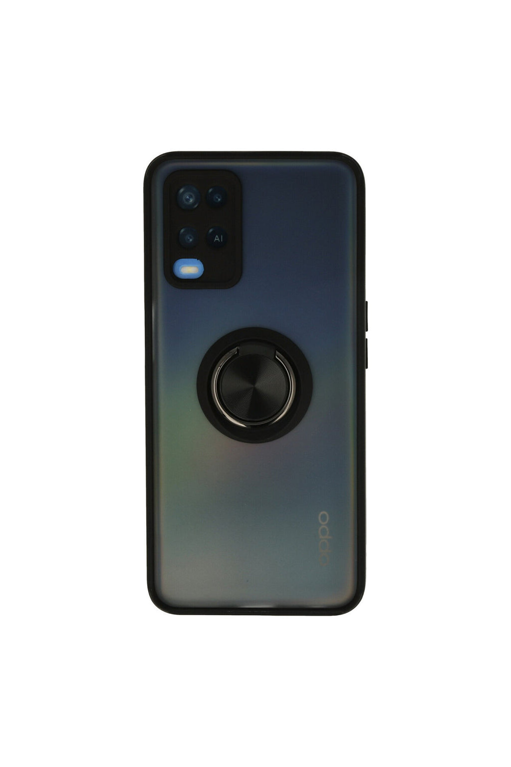 Oppo A54 4G Uyumlu Kılıf Montreal Yüzüklü Silikon Kapak - Siyah
