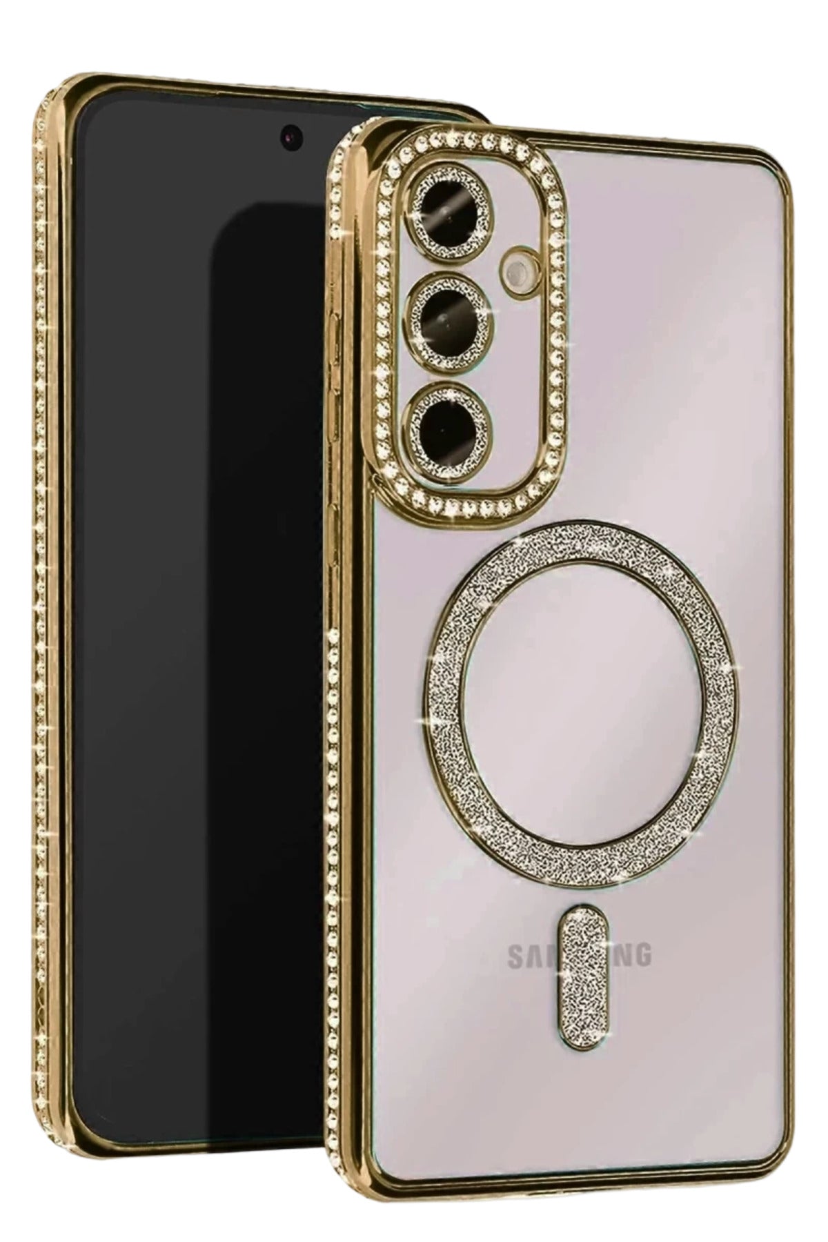 Samsung Galaxy A16 5G Uyumlu Joke Simli Magneticsafe Kılıf - Gold