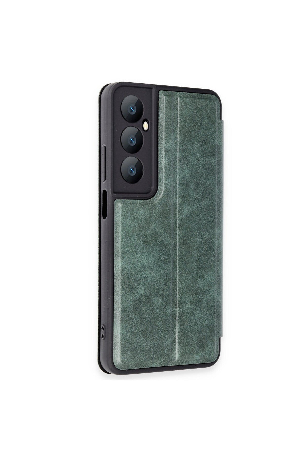 Realme C65 Uyumlu Kılıf Flip Cover - Koyu Yeşil