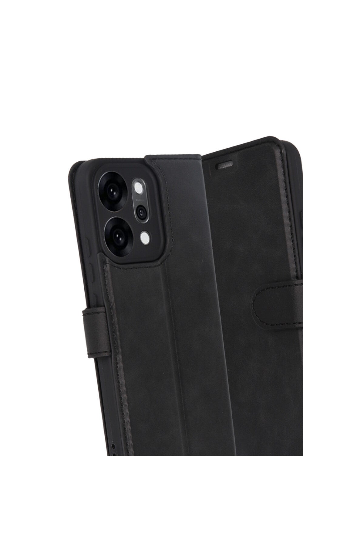 Oppo Reno 14 Uyumlu Trend S Plus Kapaklı Kılıf - Siyah