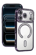 Apple iPhone 17 Pro Max Uyumlu Joke Simli Magneticsafe Kılıf - Derin Mor