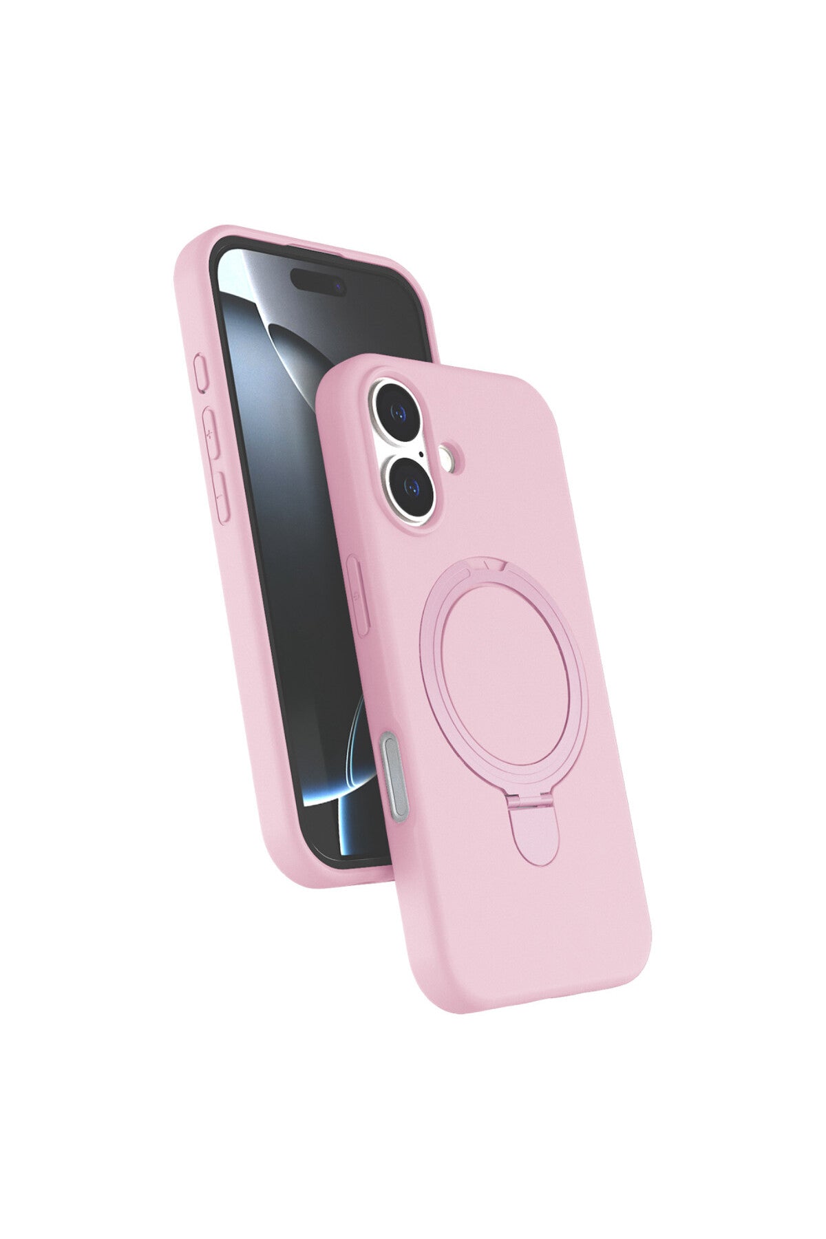 Apple iPhone 16 Uyumlu Regal Magsafe Standlı Kapak - Açık Pembe