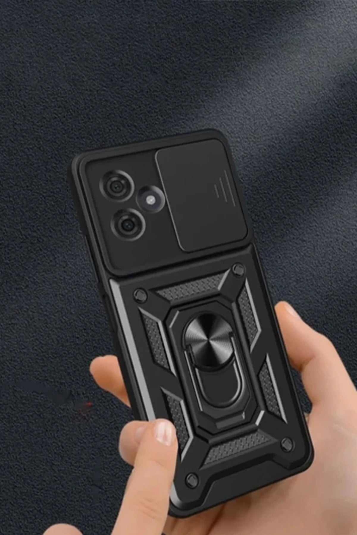 Xiaomi Redmi Note 13 Pro Plus Uyumlu Kılıf Pars Lens Yüzüklü Silikon - Yeşil