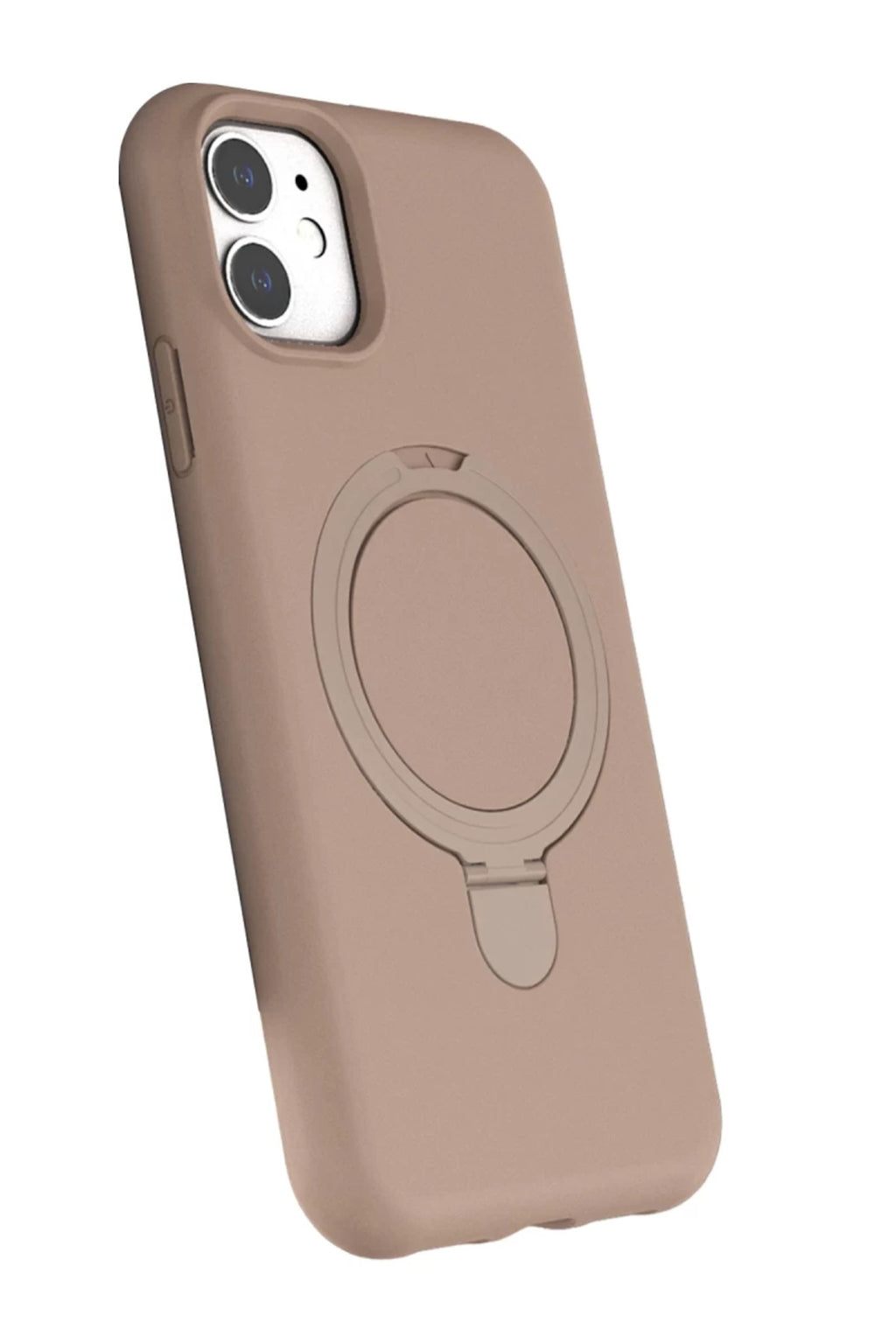 Apple iPhone 11 Uyumlu Regal Magsafe Standlı Kapak - Çöl Titanyum