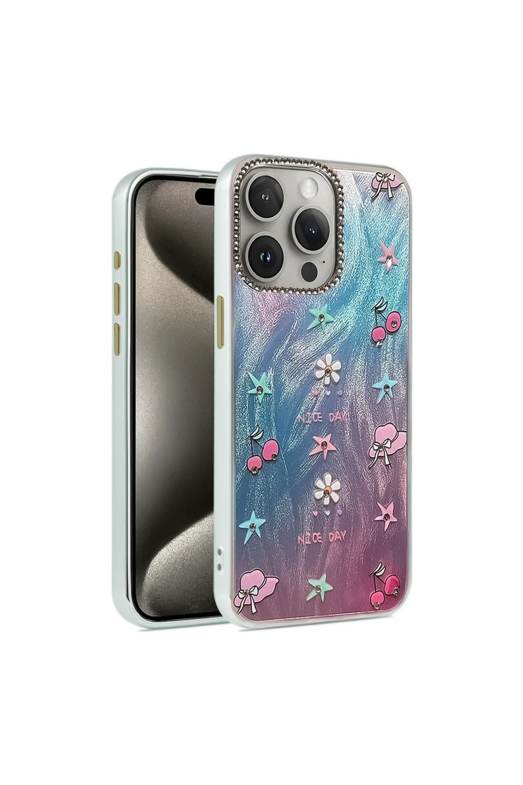 Apple iPhone 14 Pro Uyumlu Kılıf Blade Aynalı Desenli Kapak - Desen 4