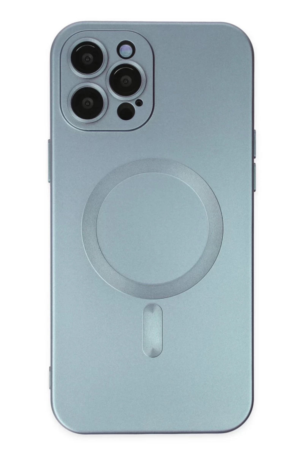 Apple iPhone 12 Pro Max Uyumlu Kılıf Moshi Lens Magneticsafe Silikon - Sierra Blue