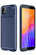Huawei Y5P Uyumlu Kılıf Auto Focus Karbon Kapak - Lacivert